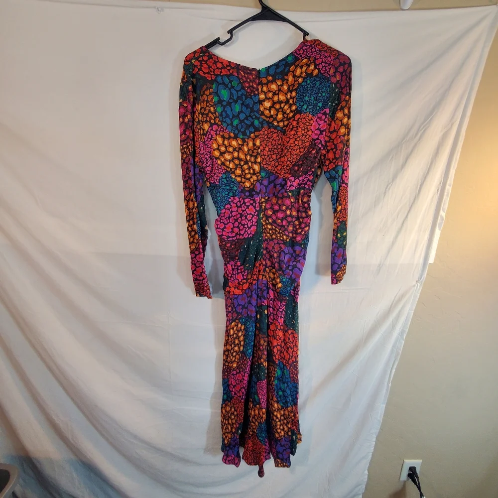 Farm Rio Women's Size Small Rainbow Hearts Viscose Midi Dress New with Tags - Picture 4 of 7